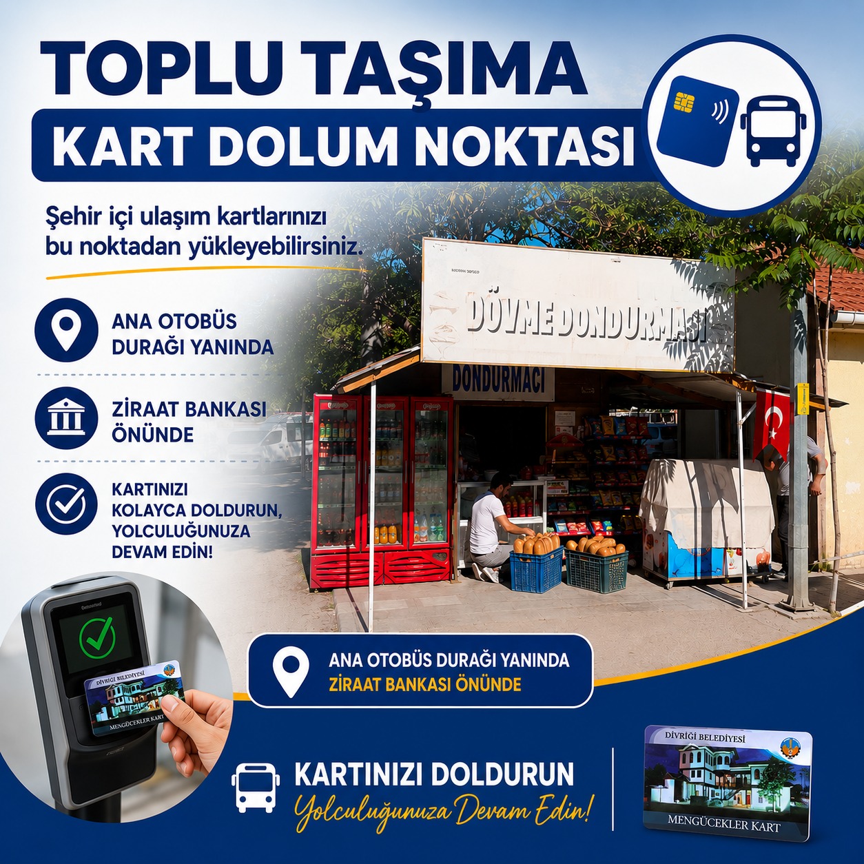 TOPLU TAŞIMA KART DOLUM NOKTAMIZ HİZMETİNİZDE